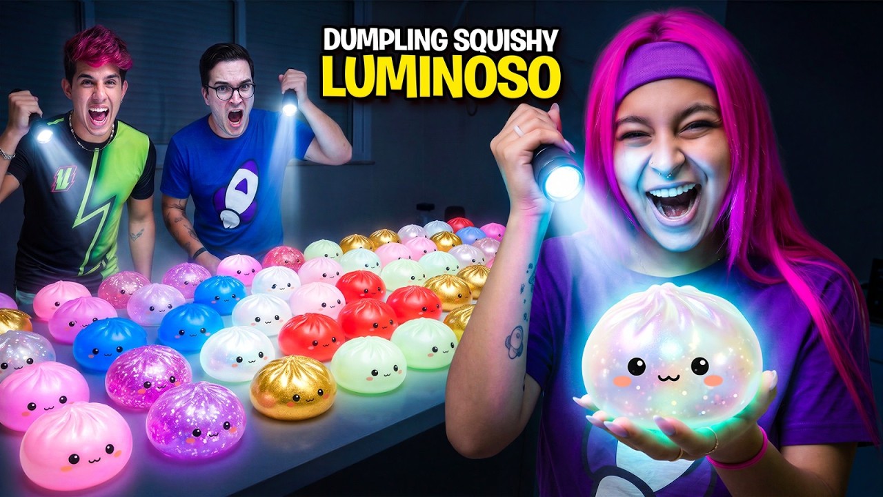 COMPLETEI A COLEÇÃO MAIS RARA DE DUMPLING SQUISHY *ele brilha no escuro