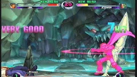 MvC2: Iceman continuation Combo after Blodia Punch