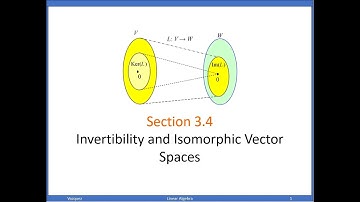 3.4 Invertibility and Isomorphic Vector Spaces