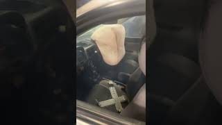 Exploding a Subaru airbag and it breaks the window