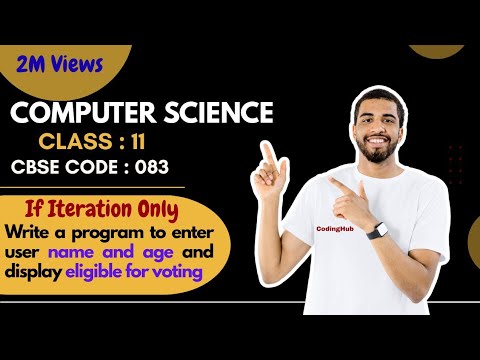 Enter name and age and display eligible for voting😱#ComputerScience #Python #class11 #CodingHub