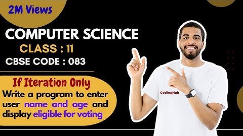 Enter name and age and display eligible for voting😱#ComputerScience #Python #class11 #CodingHub