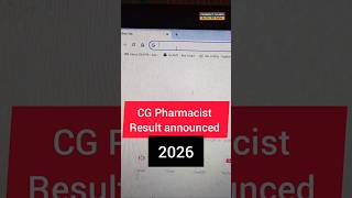 CG Pharmacist exam result 2026