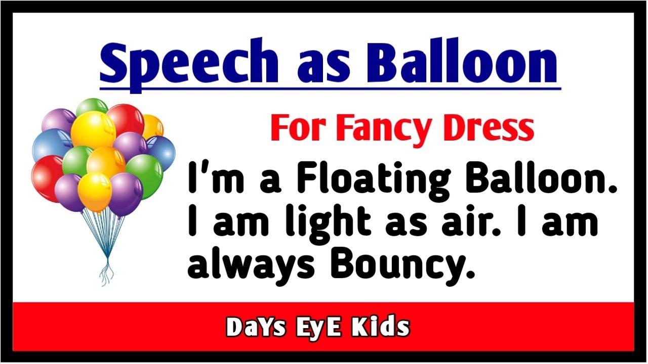 Speech as Balloon 🎈| Speech as Balloon for Fancy Dress in English | Dialogue as Balloon
