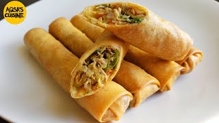 CHICKEN SPRING ROLL RECIPE || RAMADAN SPECIAL || by Aqsa's Cuisine