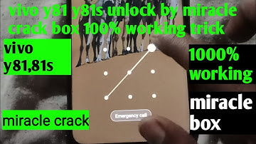 vivo y 81 unlock by miracle crack | vivo y81 pattern password unlock by crack 100% working trick