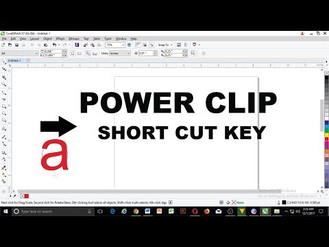 shortcut key of powerclip in coreldraw