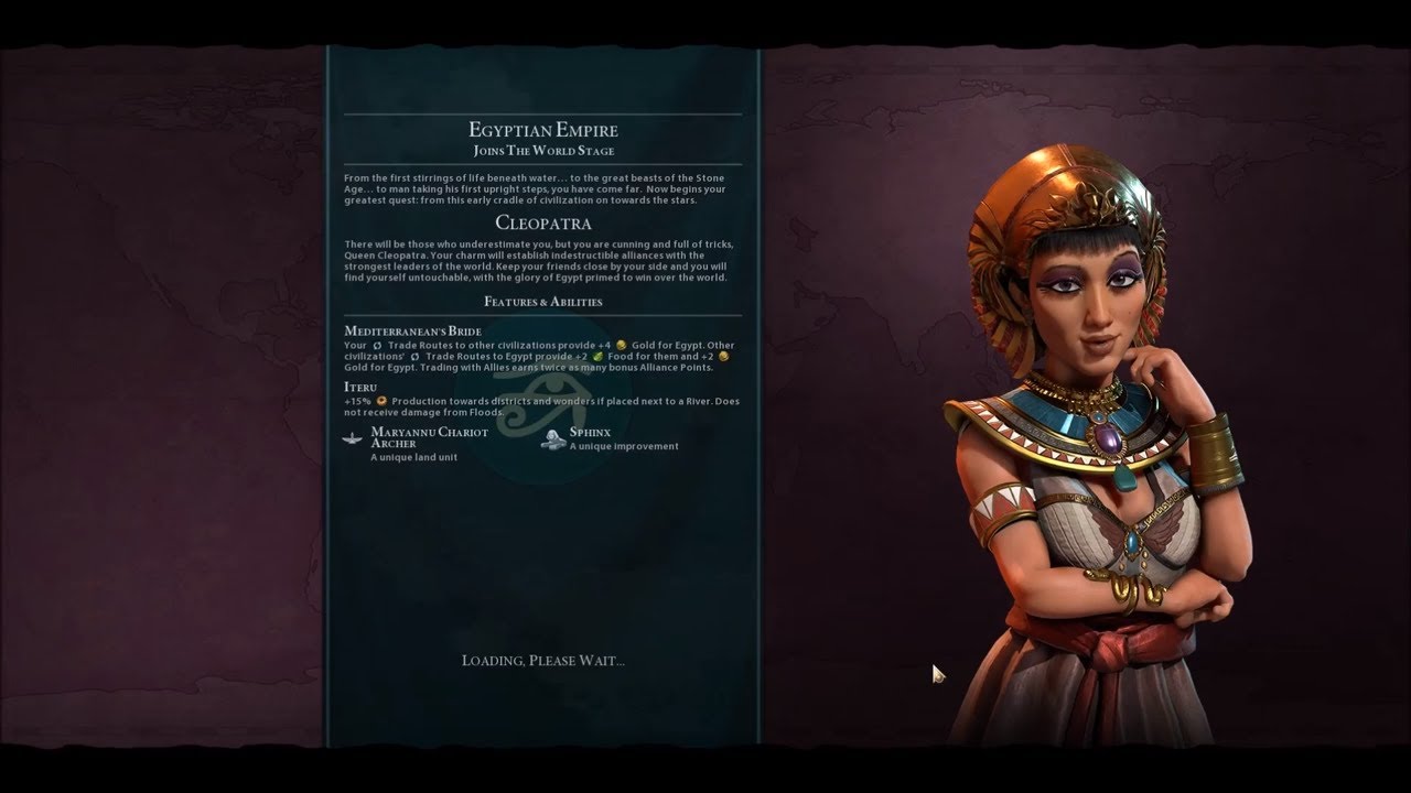 Sid Meier's Civilization VI, Cleopatra of Egypt, Playthrough