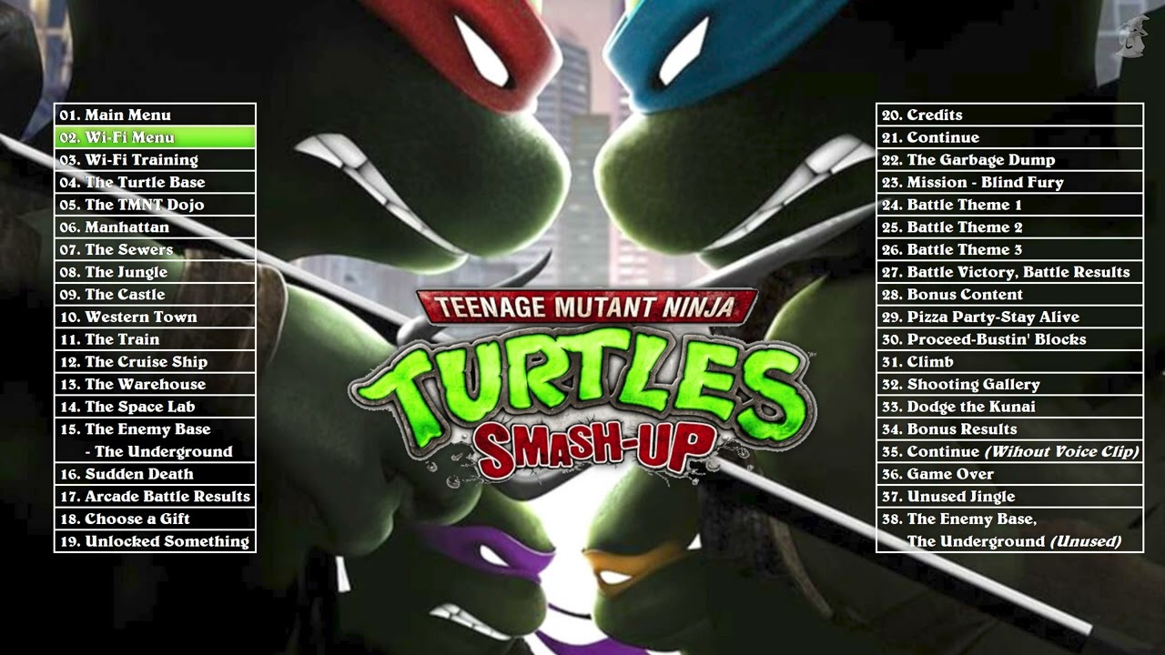 TMNT Smash-Up Soundtrack (Wii OST, 38 Tracks) Teenage Mutant Ninja Turtles