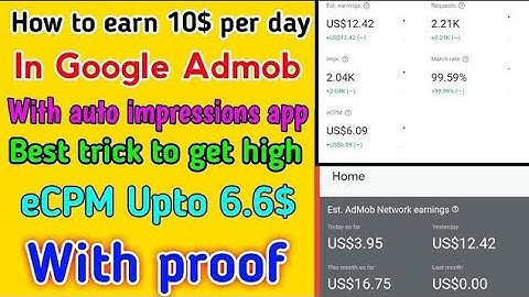 How to earn 10$-20$ per day with google Admob || Trick to increase the eCPM of Google admob