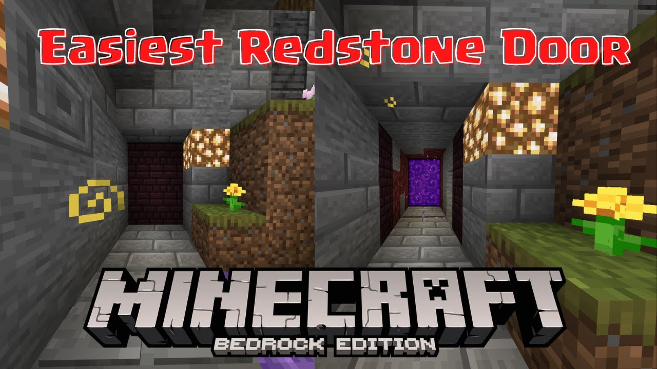 HOW TO MAKE THE EASIEST REDSTONE DOOR (Minecraft 1.19.50) YouTube
