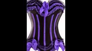 PURPLE AND BLACK PLUS SIZE CORSET - HALLOWEEN WITCH COSTUME