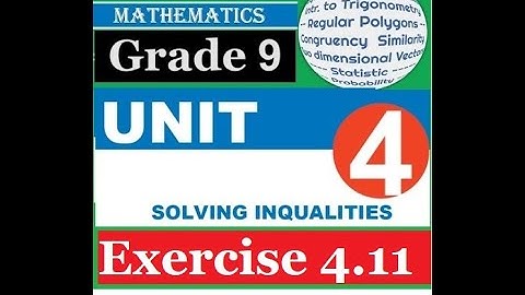 Mathematics Grade 9 Unit 4 Exercise 4.11@mathT_21