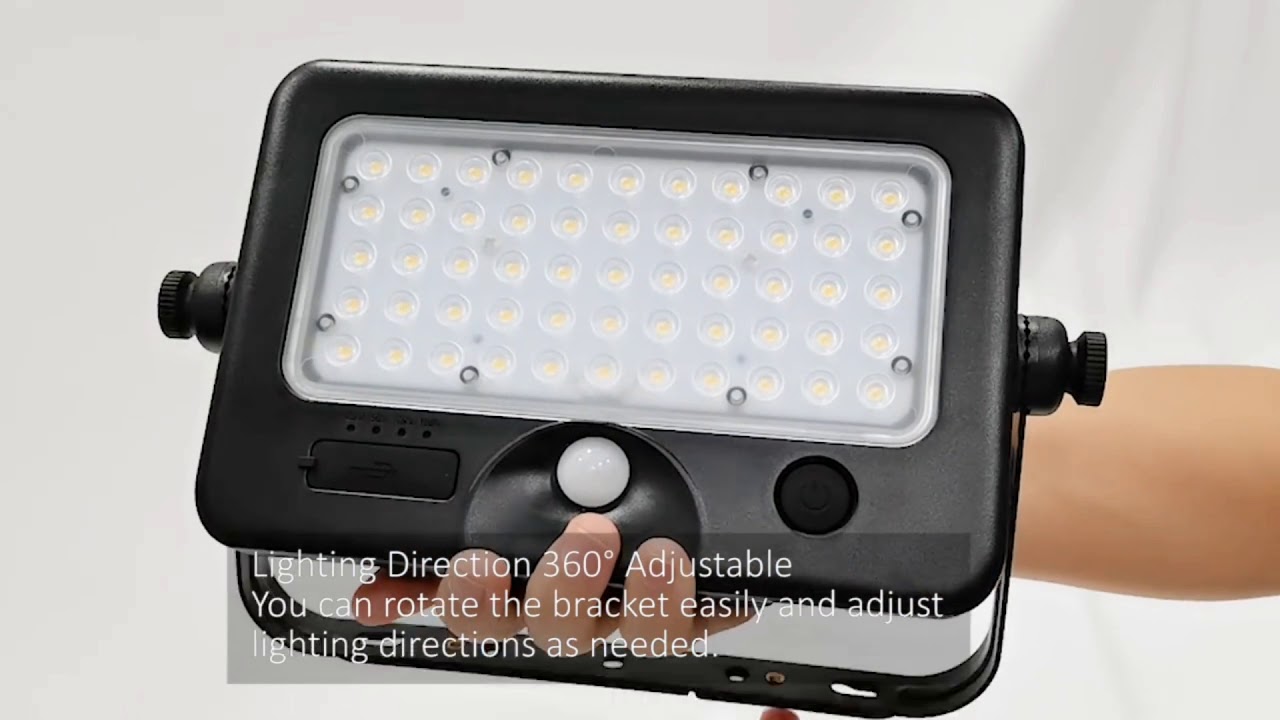 SOLAR FLOOD LIGHT WITH SENSOR 10W