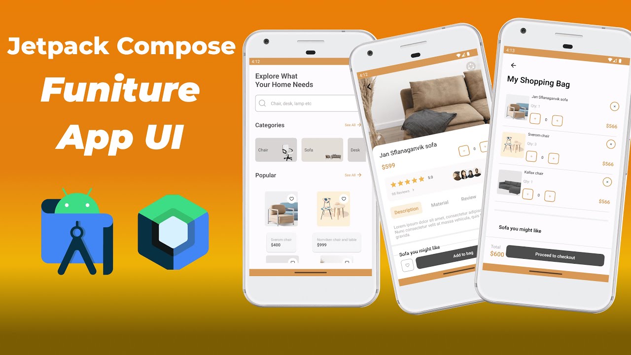 Furniture App UI In Jetpack Compose In Hindi | Material 3 - YouTube