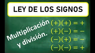 Ley De Los Signos Para Multiplicar Y Dividir, Nivel Básico.