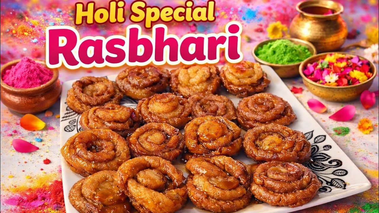 Holi Special Rasbhari Recipe 🧑‍🍳 Crispy & Rasili Mithai Quick Recipe 😋