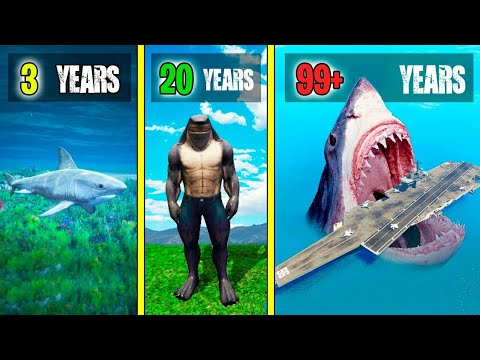 I SURVIVED 99 YEARS As a SEA MONSTER in GTA 5 | Lovely Gaming