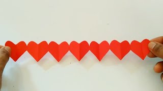 Paper Heart Chain Tutorial \/\/ Valentine's Day Craft..