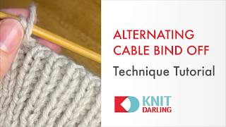 1x1 Rib Bind Off: Alternating Cable Bind Off