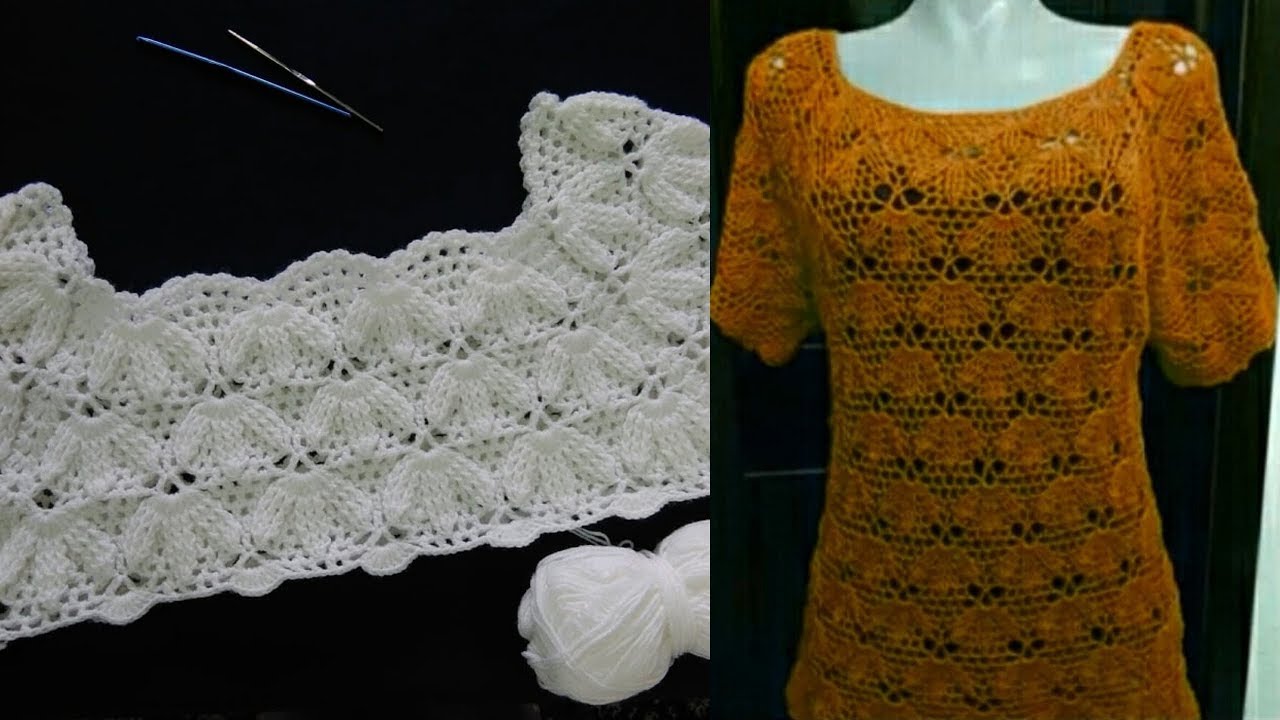 بالكروشيه طريقة عمل بلوزة جديدة بغرزة ثري دي, 