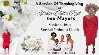 Live Stream of Funeral Service  for  Gladys Editha Ruck nee Mayers