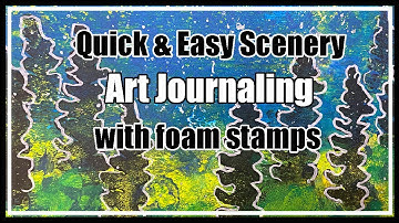 Quick & Easy Forest Scenery with my NEW Little Leaf Foam Stamp from Joggles | Art Journal Tutorial