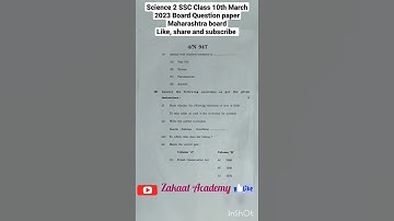 Science 2 SSC Class 10th March 2023 Board Question paper Maharashtra board Like, share and subscribe