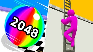 Satisfying Mobile Games 2023 - Ball Run 2048, Ladder Master, A-Z Run, Layers Roll, Muscle Rush...