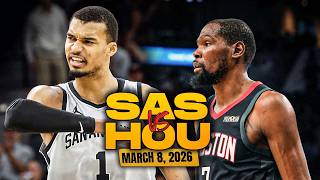 San Antonio Spurs Vs Houston Rockets Full Game Highlights Mar 8, 2026 Freedawkins
