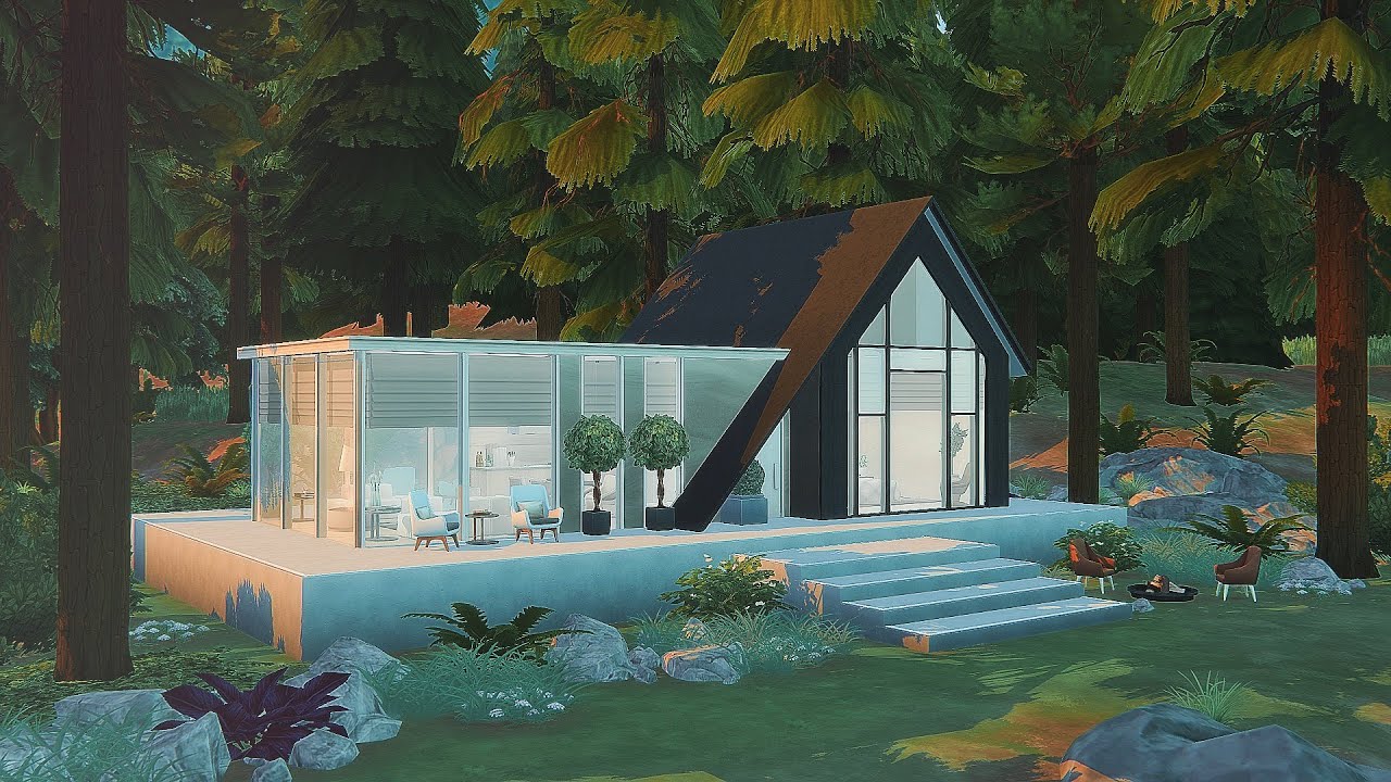 MODERN HOUSE IN THE FOREST | THE SIMS 4 | NO CC | Stop-motion - YouTube