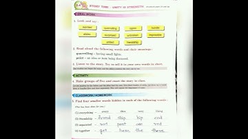 Std-2nd llSub:- English llLesson no.2.4llSTORY TIME- UNITY IS STRENGTHllQuestionand answerofworkbook