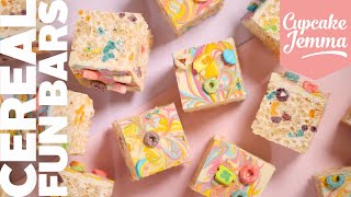 Rice Krispie Treats | Cereal Fun Bar Fruit Loop Recipe | Cupcake Jemma