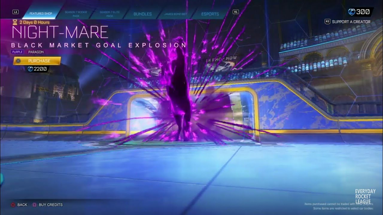 Rocket League item shop today July 14 2022 Purple NightMare BM,Orange Revenant,BS Exalter BM Decal