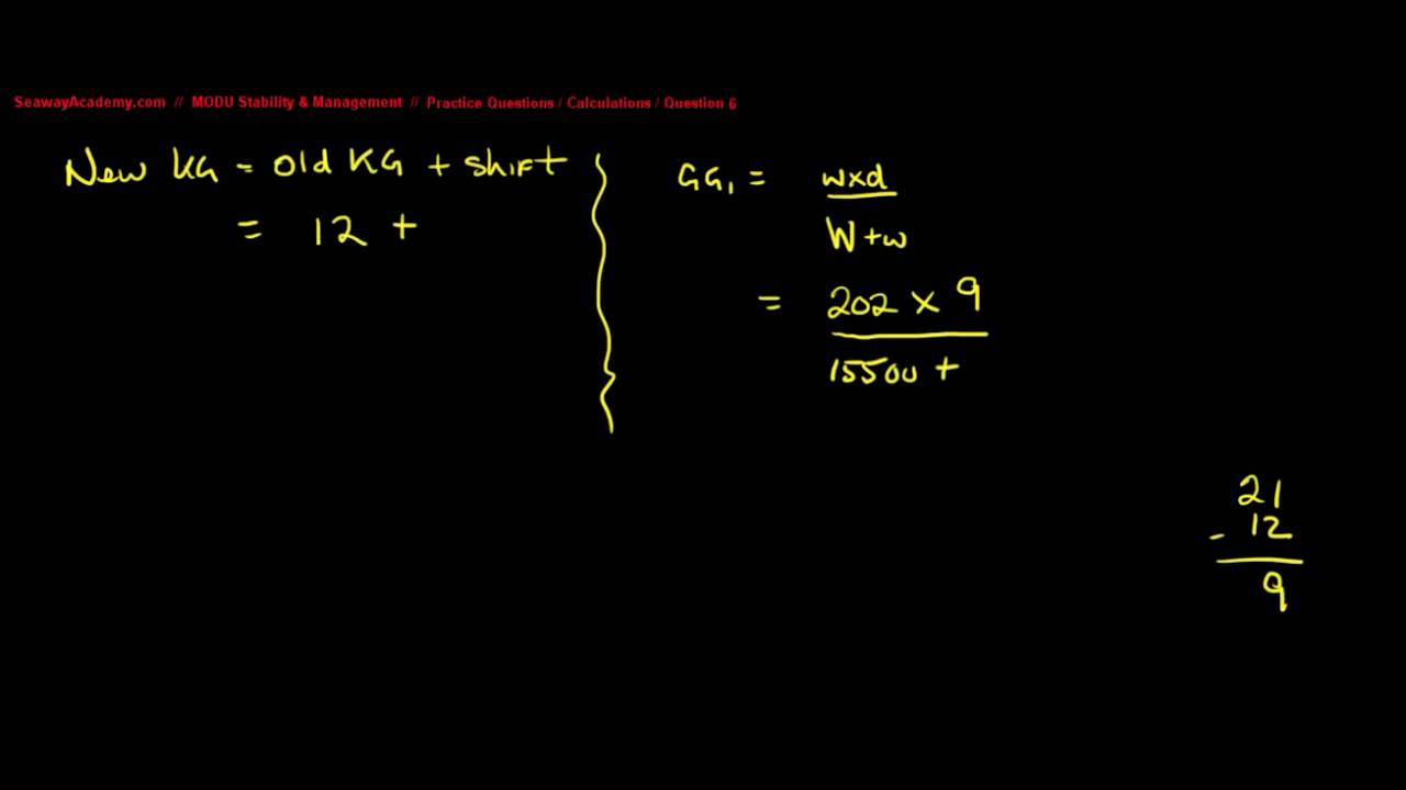 MODU Stability & Management (Practice / Question 6) - SeawayAcademy.com