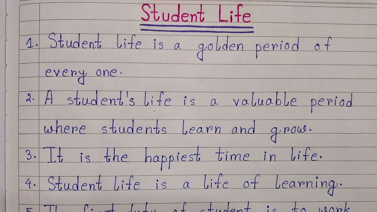 student life essay 10 lines in english