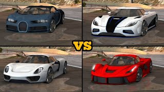Real Driving Sim: Bugatti Chiron vs Porsche 918 vs Koenigsegg Agera vs Ferrari LaFerrari | Ovilex screenshot 2