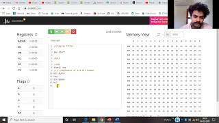 7. 1's complement using www.sim8085.com