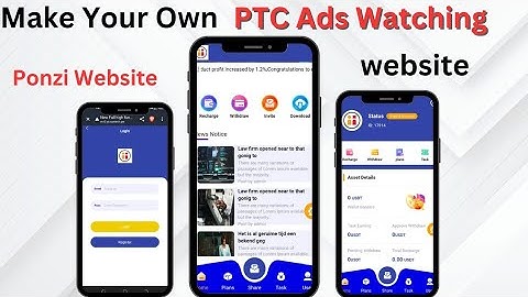 Make Your Own PTC Ads Watching Investment Website || Ponzi Website Developer