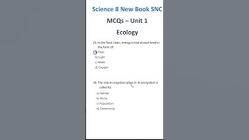8 Science Unit 1 MCQs Part 16 | How Is Energy Lost in a Food Chain?  | What Is a Niche in Ecosystem?