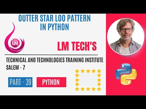 PATTERNS IN PYTHON | STAR OUTTER PATTERN LOOP IN PYTHON | PYTHON FULL EXPLANATION IN TAMILPART - 39