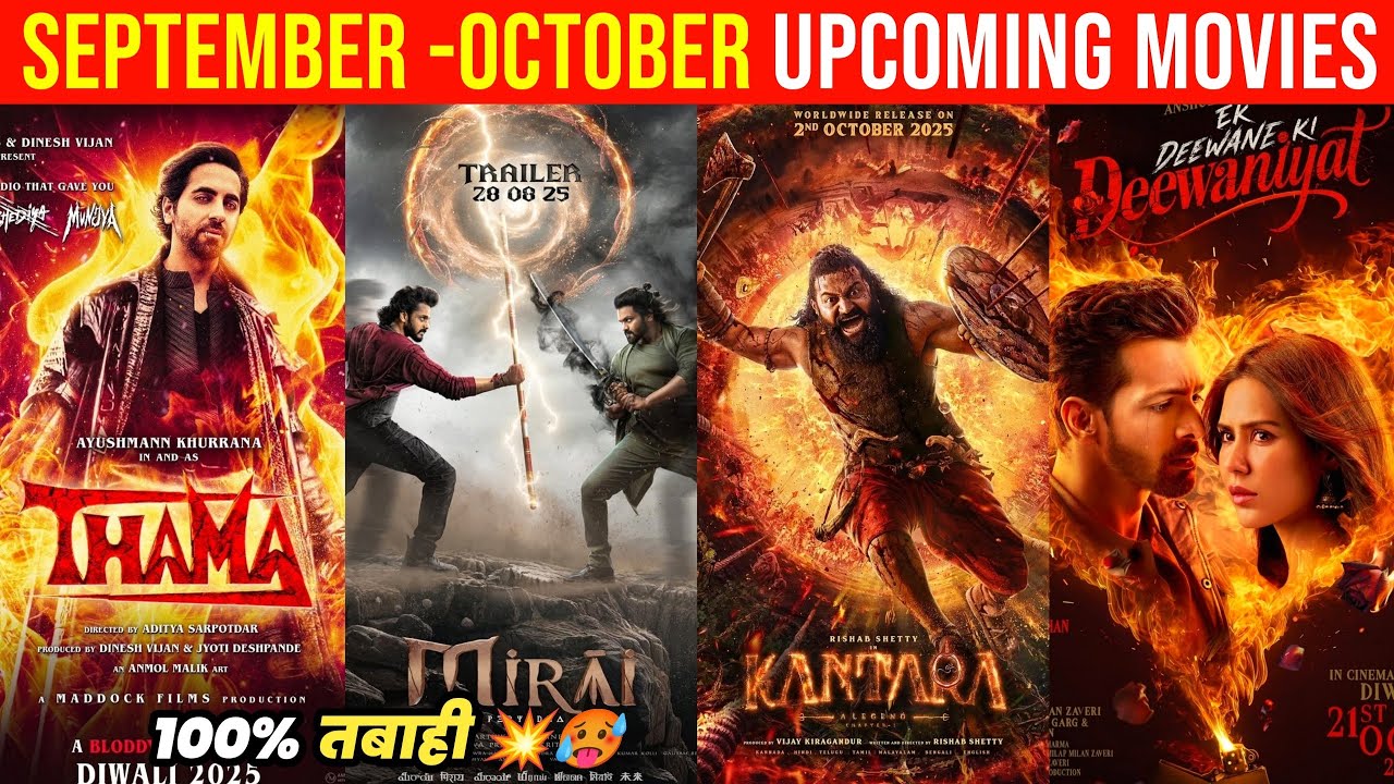 Top 10 Upcoming Movies Releasing September To October 2025(Hindi)|Upcoming Bollywood & South Indian
