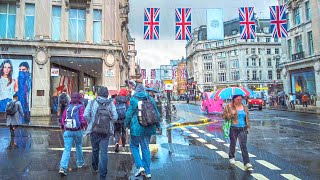 Rainy London, England 🏴󠁧󠁢󠁥󠁮󠁧󠁿 City Walk from Hyde Park to Piccadilly Circus along Oxford Street | 4K