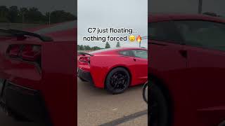 Red C7 Corvette cruising…
