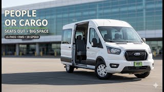 2023 Transit-350 XLT (15-Passenger) — Drives Like a Big Minivan, Seats Out = Cargo Van