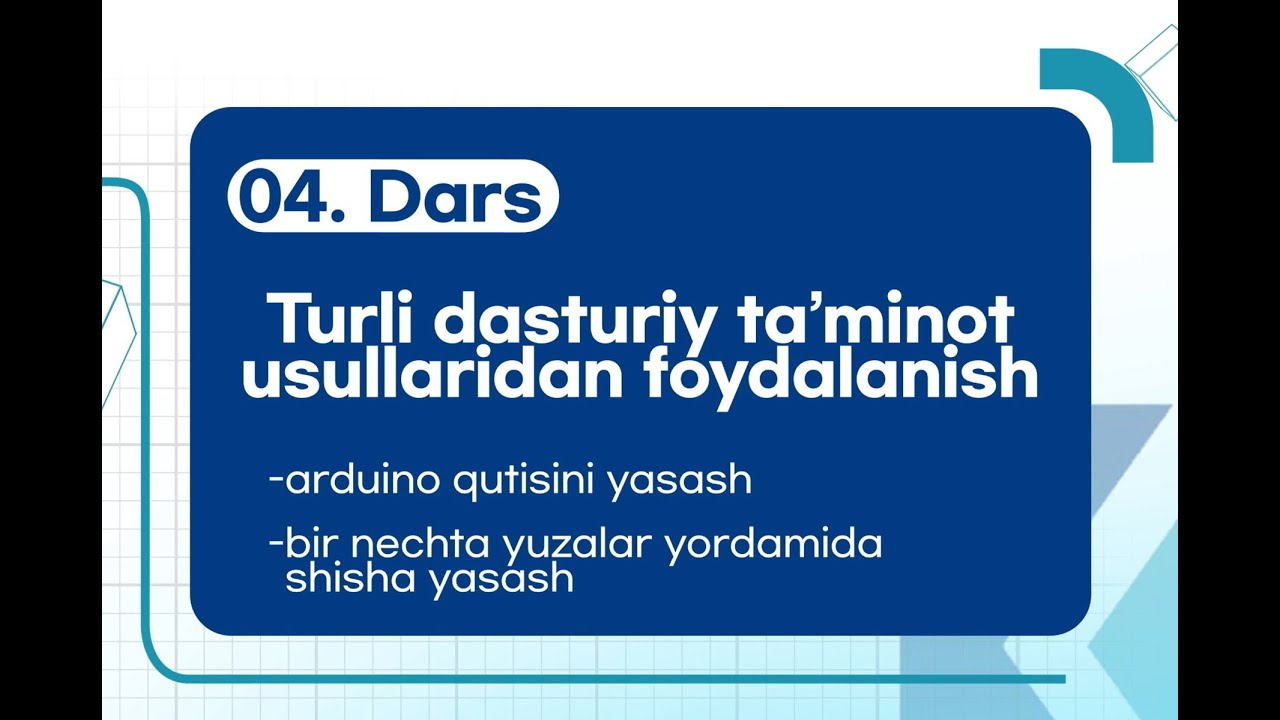 [ADVANCED COURSE] Dasturiy ta'minotdan foydalanishning turli usullari