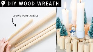 Christmas Wood Wreath Candle Holder DIY tutorial