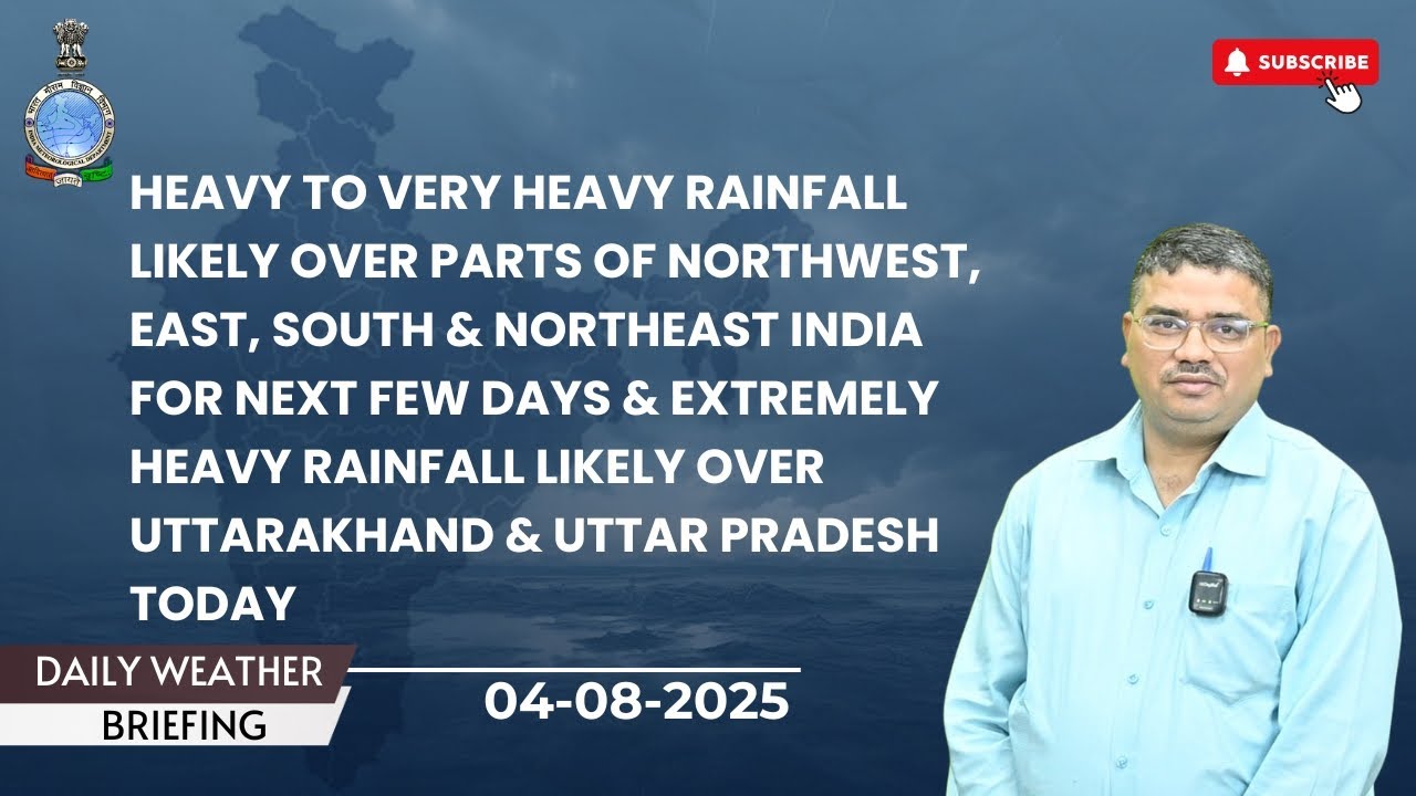 Extremely heavy rainfall likely over Uttarakhand & Uttar Pradesh today