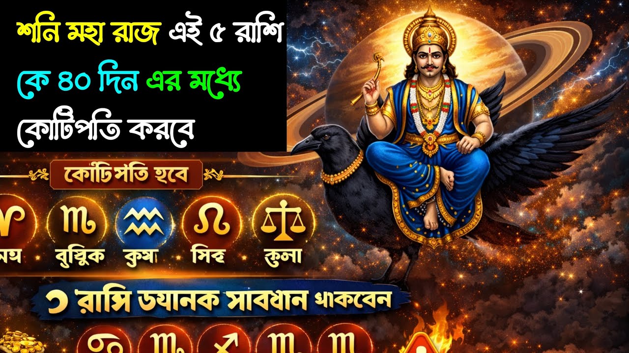শনি মহা রাজ এই ৫ রাশি কে ৪০ দিন এর মধ্যে কোটিপতি করবে ও ৭ রাশি ভয়ানক সাবধান থাকবেন । became a rich