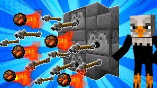 🦅 How To Make Simple Machine Gun - Minecraft Bedrock - | Redstone Tutorial |